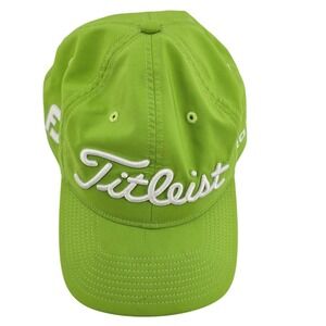 Titleist Pro V1 FJ Golf Cap Hat Neon Lime Green Adjustable Strap Golfing